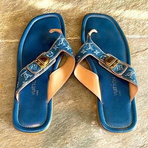 Louis Vuitton denim flats
